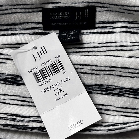 J. Jill Rayon Skirt Plus Size Horizontal & Vertical Stripes Side Panels Stretch - Picture 8 of 12